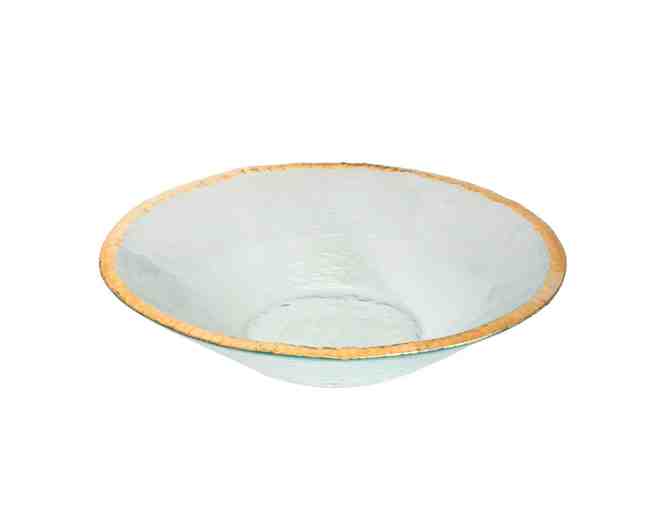 Annieglass Edgey 13 1/4 Round Bowl - Gold