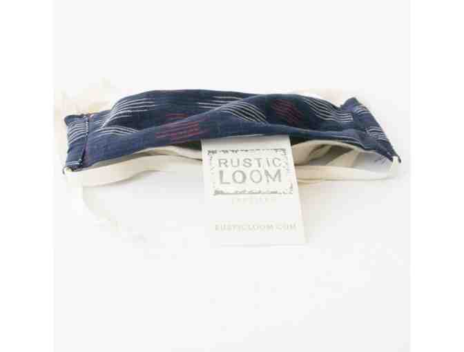 Navy Blue Modern Dot Reusable Hand Dyed + Woven Face Mask by Rustic Loom