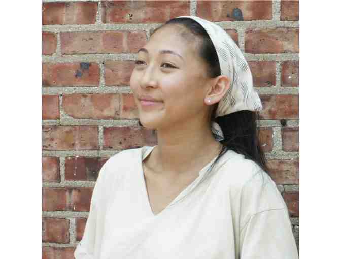 White Modern Dot Cotton Ikat Bandana by Rustic Loom