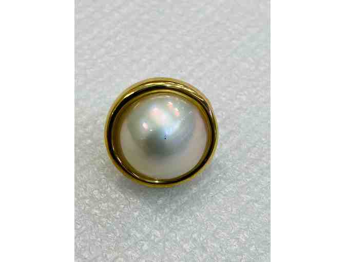 Gold and Pearl Earrings with Matching Ring