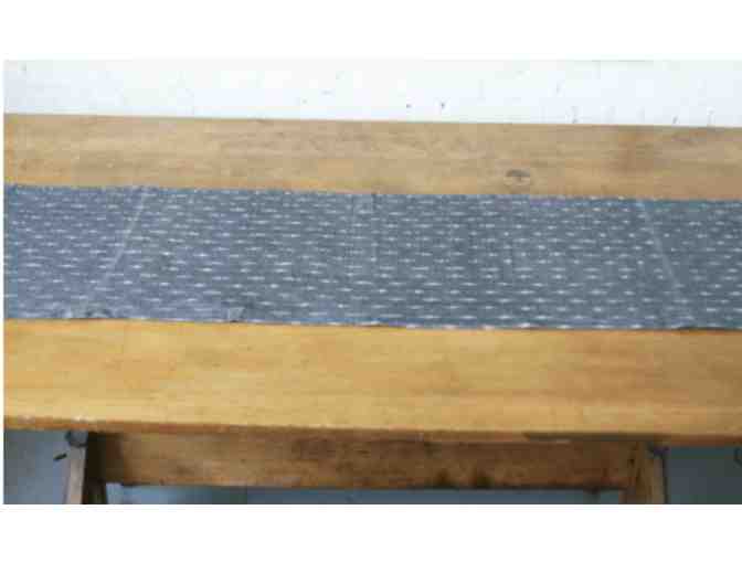 Grey Red Dot Handwoven Cotton Ikat Table Runner