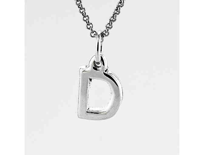 Initial Letter Pendant Necklace in Sterling Silver by Kro-Gu Designs