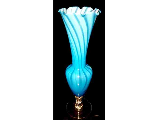 Blue Glass Stem Vase