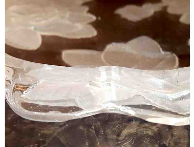 Glass Platter, Rose Pattern