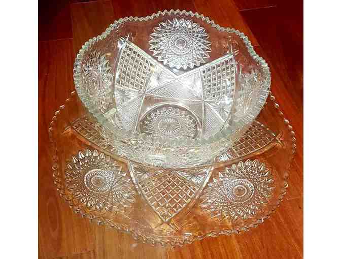 Cut Glass Punchbowl Set