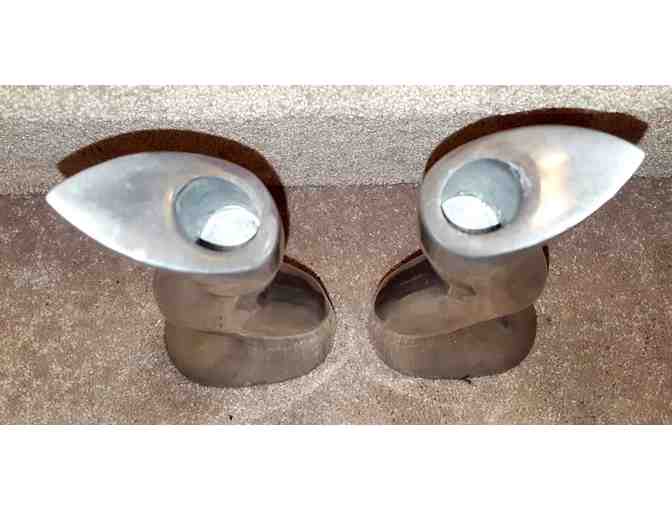 Cast Solid Aluminum Candlesticks (Ljusstake), Set of 2