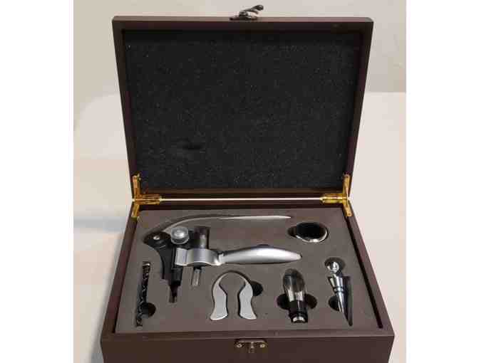 Deluxe Wine Opener Set and 4 Stemless Wine Glasses
