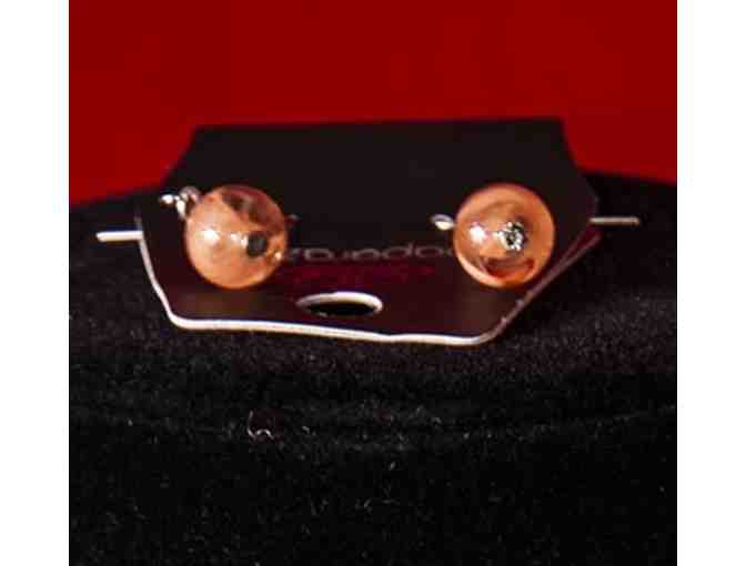 Silver Plated Metal and Orange Stone Necklace and Earrings