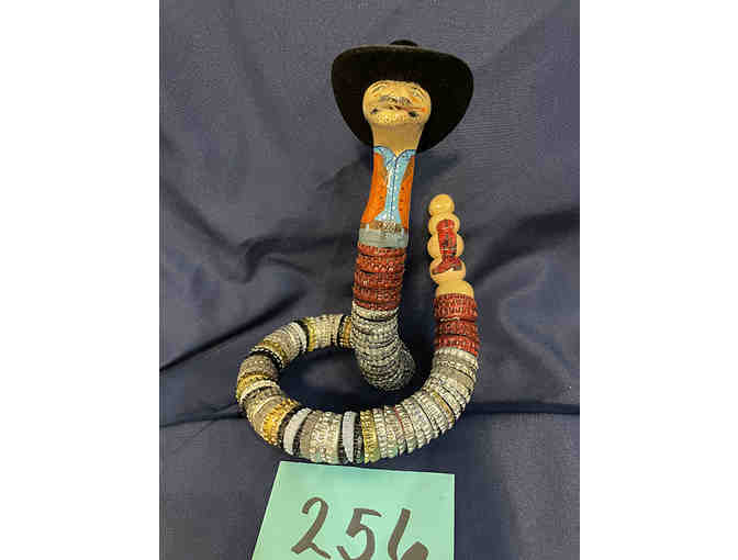 Painted Cowboy Snake Sculpture
