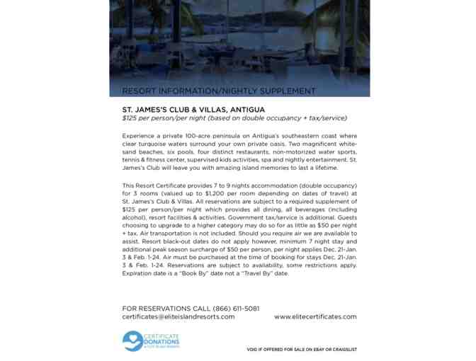 ANTIGUA: ST. JAMES'S CLUB & VILLAS - 7-9 nights/ 3 rooms