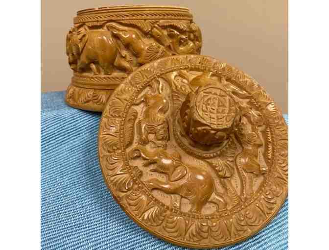 Wooden Carved Trinket Box