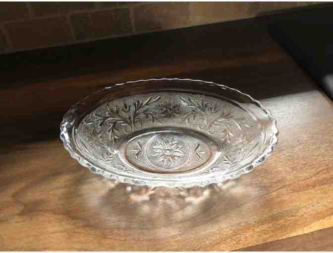 Oval glass candy dish