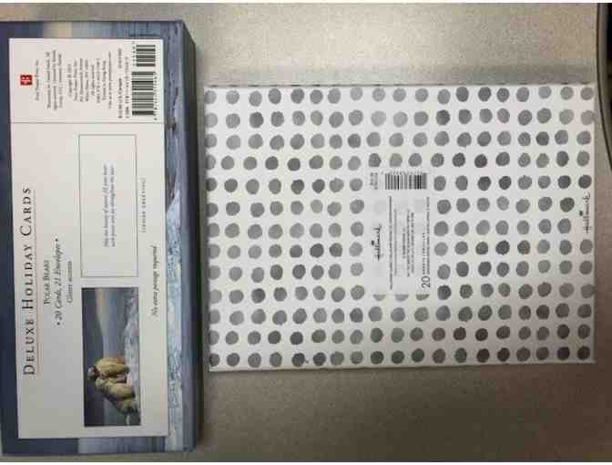 Deluxe Polar Bear holiday card and box of Hallmark writing paper