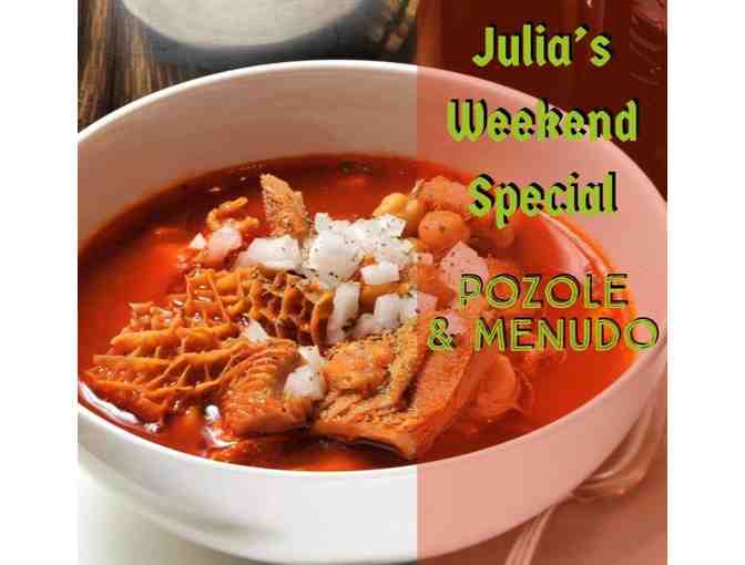 Enjoy $100 Julias Mesquite Mexican Grill, Mesa, Arizona + $200 BONUS Food Credit