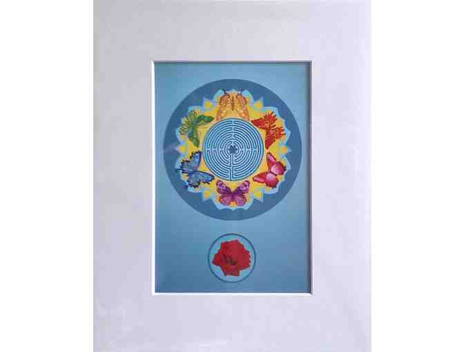 Aqua Rose Labyrinth - digital print