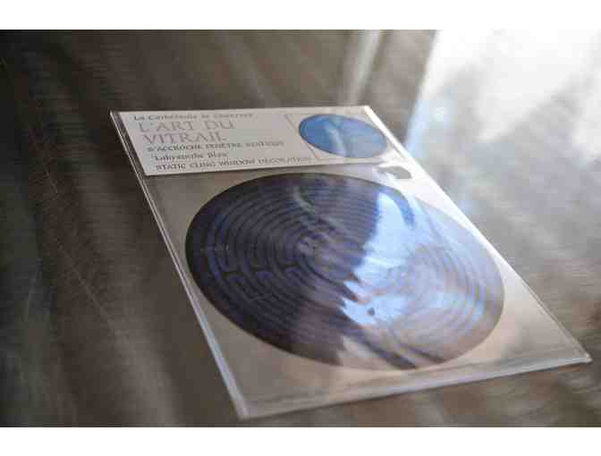 Direct from Chartres - Stained Glass Static Window Cling 'Labyrinthe Bleu'