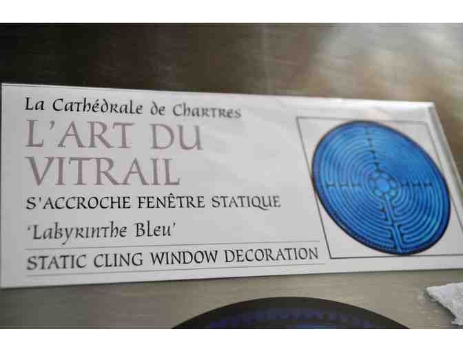 Direct from Chartres - Stained Glass Static Window Cling 'Labyrinthe Bleu'