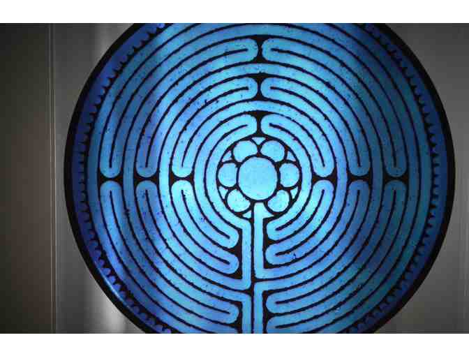 Direct from Chartres - Stained Glass Static Window Cling 'Labyrinthe Bleu'