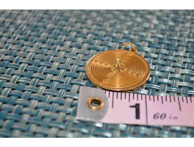 Gold Plated STERLING SILVER pendant - featuring Chartres Labyrinth