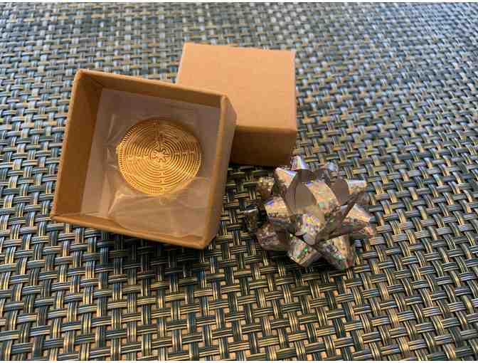 Gold Plated STERLING SILVER pendant - featuring Chartres Labyrinth