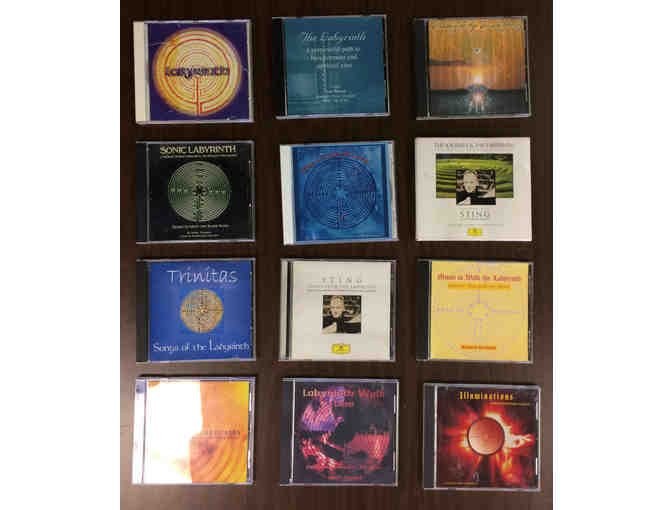 Twelve labyrinth CDs
