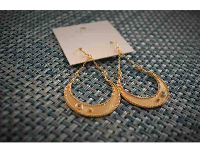 Enchanting Moonbeams Earrings Featuring the Moon & White Topaz