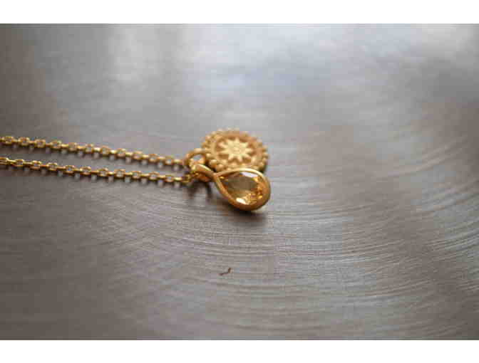 Transcendent Duo Necklace Featuring Mandala and Citrine