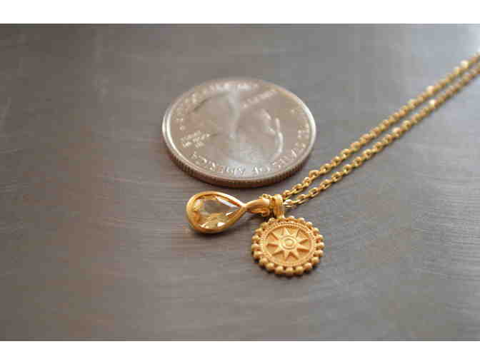 Transcendent Duo Necklace Featuring Mandala and Citrine