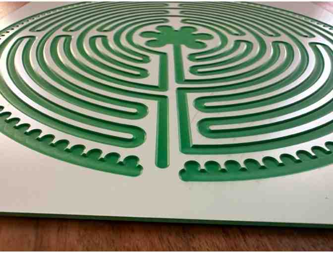 Chartres Labyrinth | LIMITED EDITION | Green & White Acrylic - Photo 3