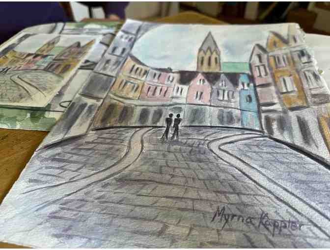 Original Watercolor | On the Way to the Cathedral