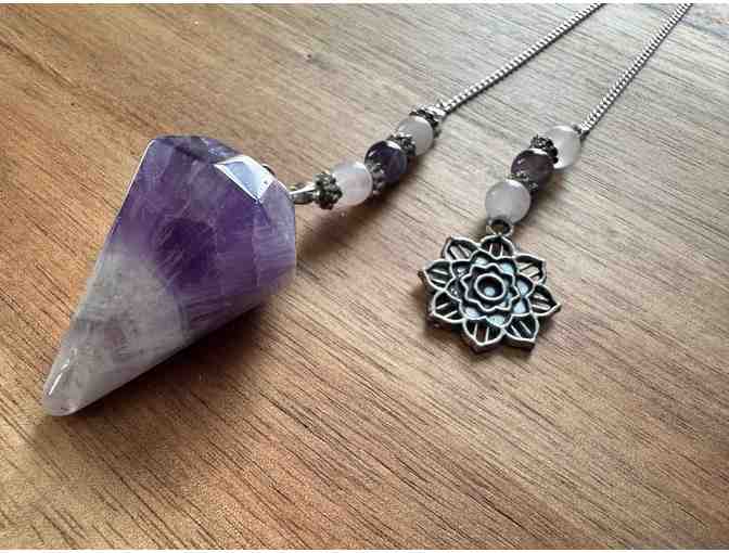 Amethyst & Lotus Pendulum