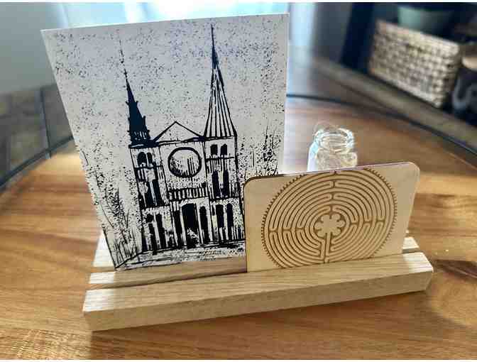 A Piece of Chartres | Wooden Photo Display with Labyrinth & Cathedral Art
