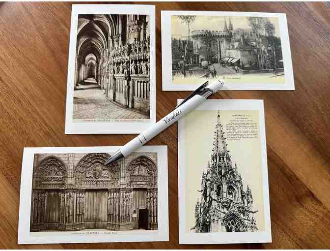 Chartres, France | Set of 4 Black & White Postcards (Vintage Inspired)