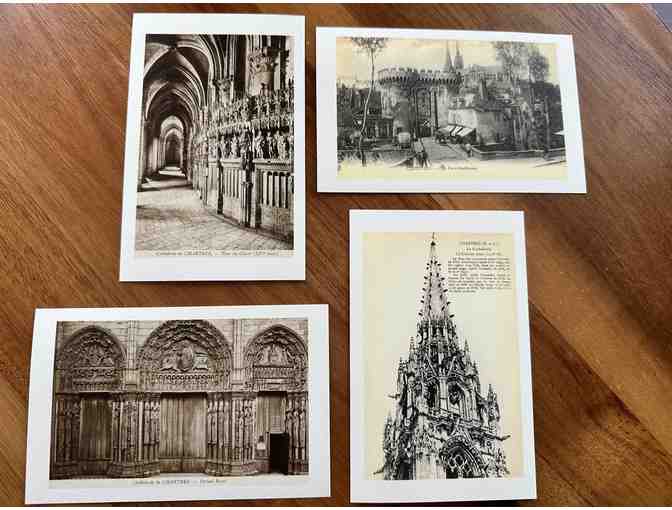 Chartres, France | Set of 4 Black & White Postcards (Vintage Inspired)