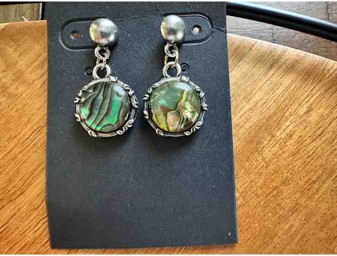 Ocean's Glimmer | Blue & Green Paua Shell Earring Set