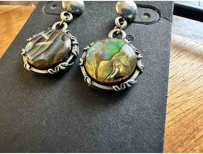 Ocean's Glimmer | Blue & Green Paua Shell Earring Set