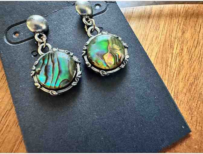 Ocean's Glimmer | Blue & Green Paua Shell Earring Set