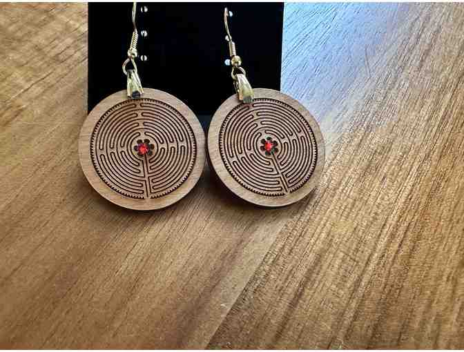 Bamboo Laybrinth Earrings | Red Swarovski Crystal