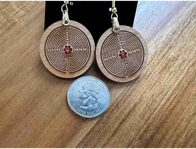 Bamboo Laybrinth Earrings | Red Swarovski Crystal