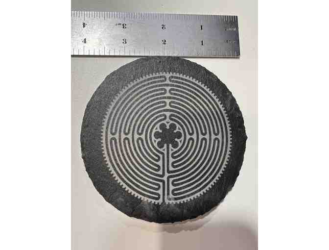 Laser Engraved 4 inch Slate Coasters | Labyrinth Collection