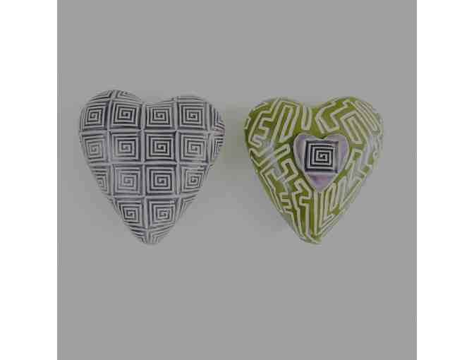 Commissioned for the Veriditas Auction | Pair of Labyrinth Inspired Hearts