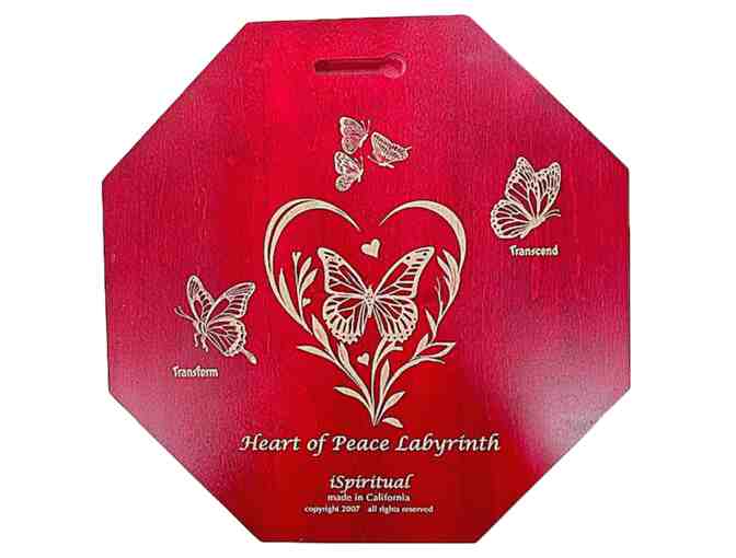 Red Stained Maple Heart of Peace | 11-inch
