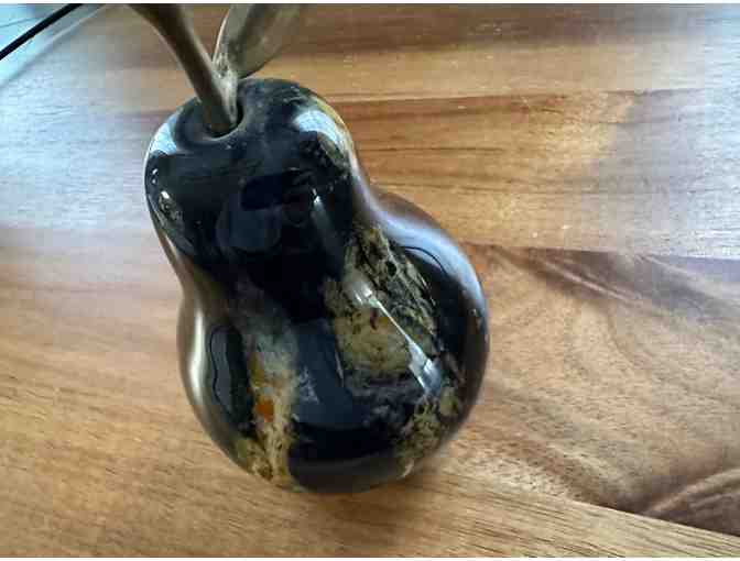 Charming Polished Stone Pear | Sculpture or Paperweight