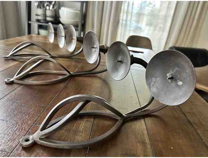 Wrought Iron Candle Holders | Set of Three