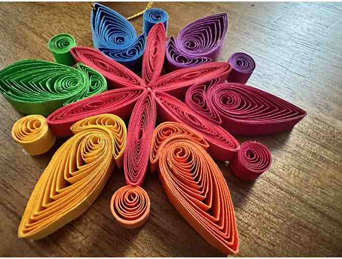 Quilled Rainbow Snowflake | Ornament
