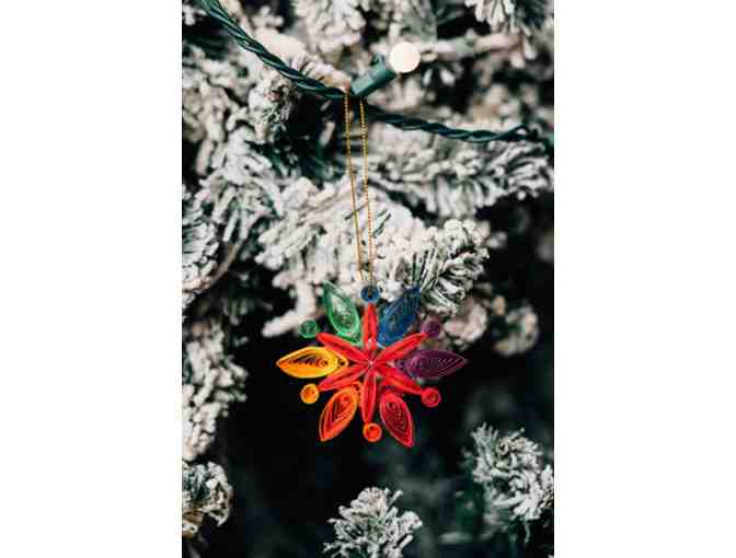 Quilled Rainbow Snowflake | Ornament