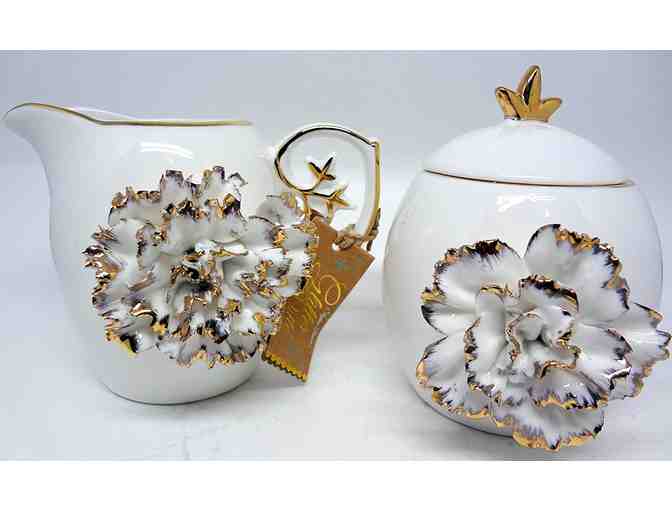 Unique Tea Pot, Cream & Sugar Set from Glitterville