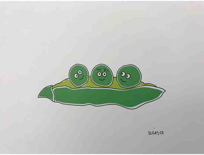 BUGGED OUT - (5) Art Prints with Fruit/Veggie Design