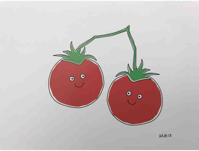 BUGGED OUT - (5) Art Prints with Fruit/Veggie Design