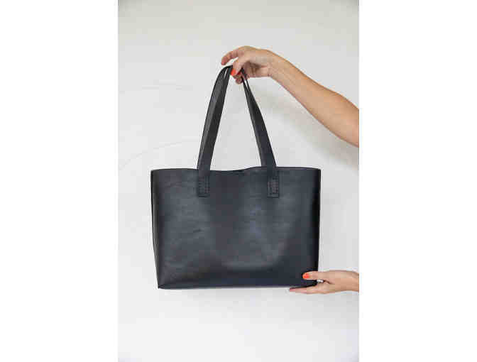 LOLA Y TULA BLACK MARISOL LEATHER TOTE